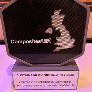 CEAMS wins Composites UK Circularity Award for pioneering work in recycled carbon fibre 