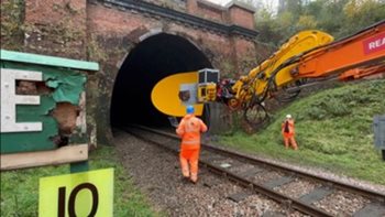 GPR machine about to enter the tunnel