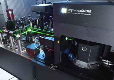 Visible cryogenic s-SNOM at the University of Manchester, operating at 532 nm and 10 K.