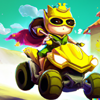 During His Kingdom's Mighty Growth, The Prince Enjoyed Zooming on Yellow, Racing Quadbikes