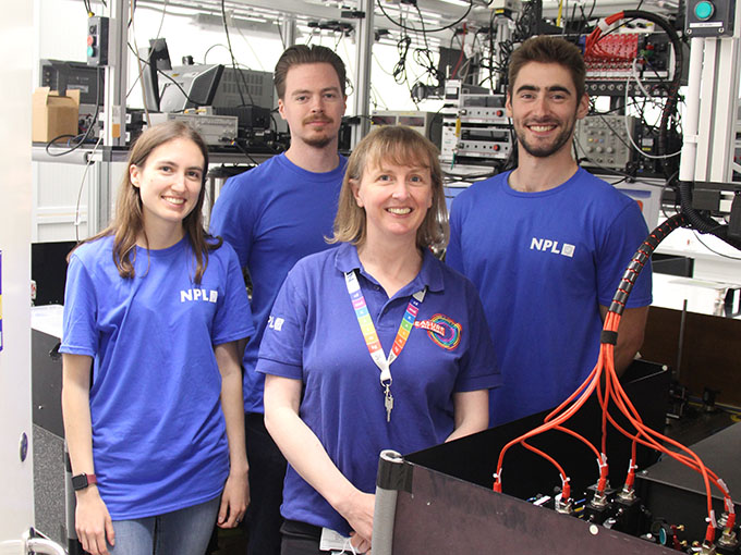 Rachel Goden and the Optical Frequency team in NPL labs