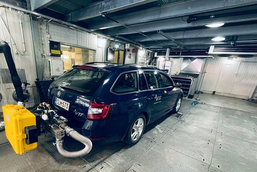 Google Earth vehicle in garage fixed with a portable emissions measurement device to monitor on-road pollution